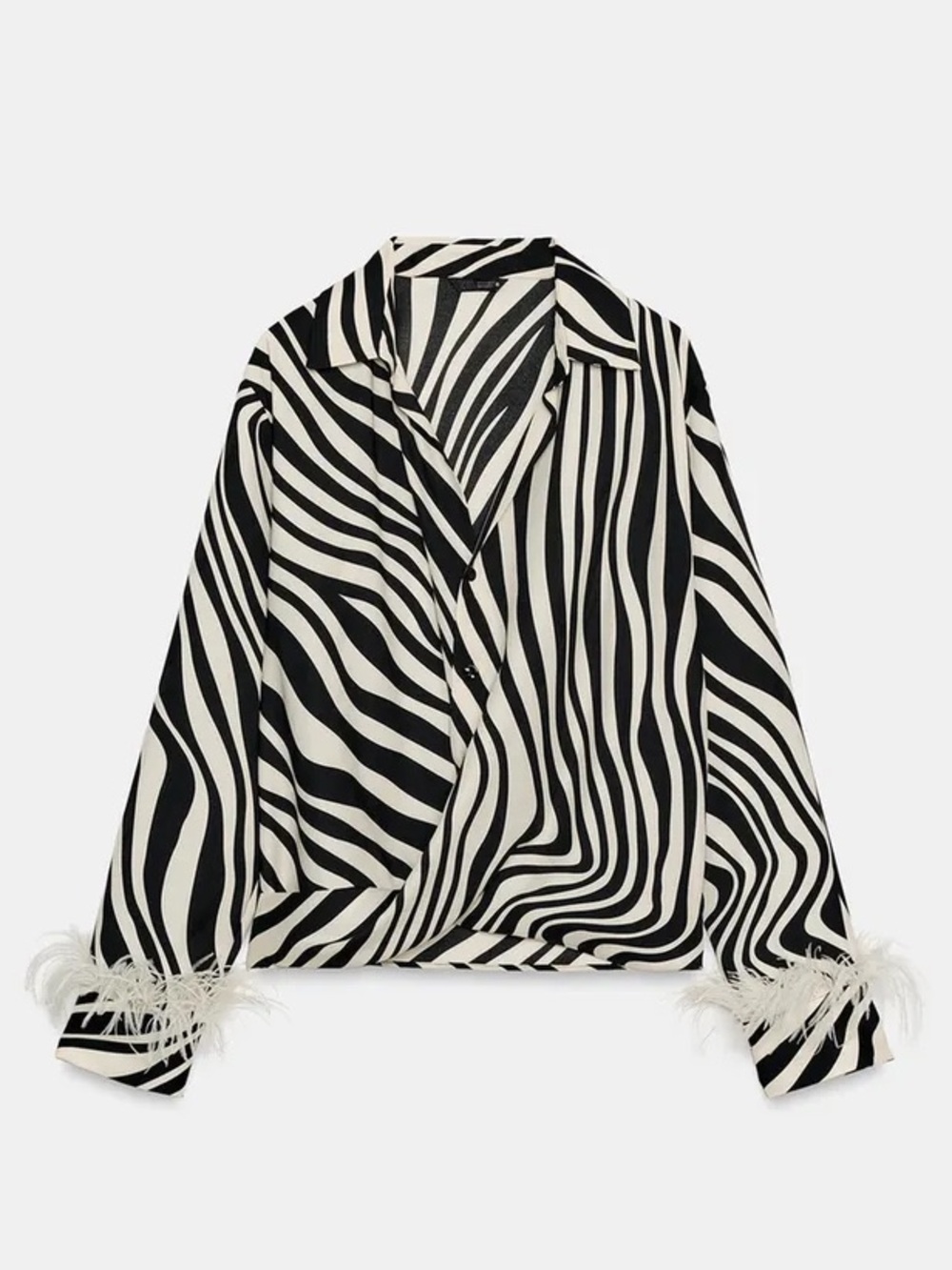 ZARA FEATHER ANIMAL PRINT SHIRT